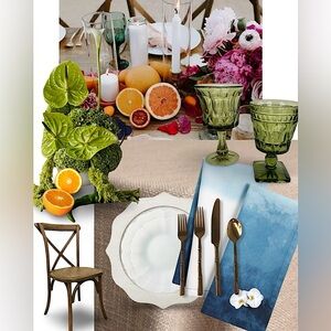 Handmade Dip Dyed Ombre Dinner Napkins | 20”x20” | Modern Tropical Wedding Event